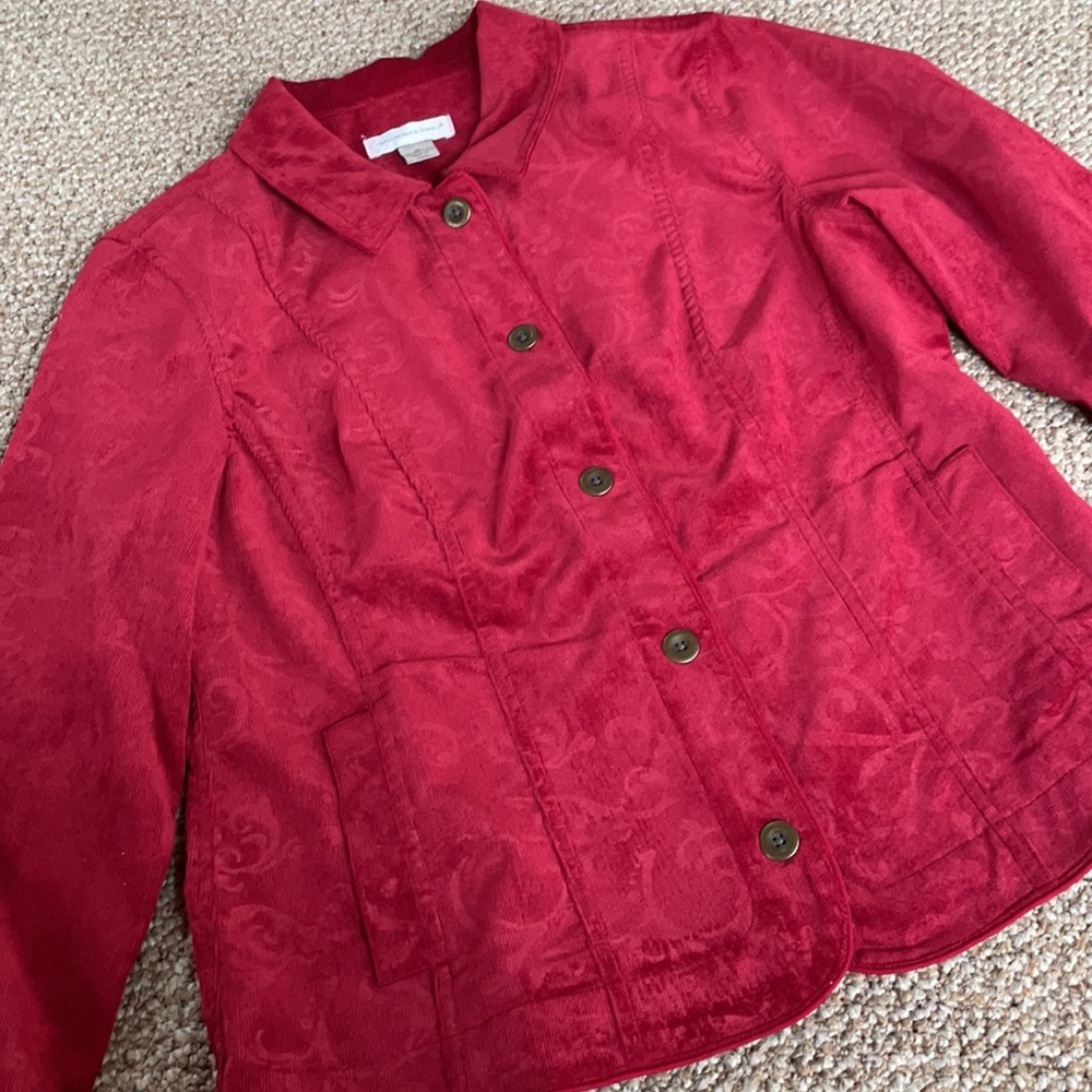 Christopher & Banks Patterned Corduroy Jacket M